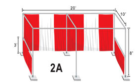 2A multiple booth diagram: standard setup, no divider between two booths